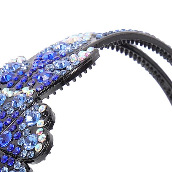 Sparkly Rhinestone Hair Hoop with Teeth Comb Non Slip Wide Headband for Women - Picture 3 of 9